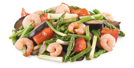 Grilled Vegetables Mix with Prawns